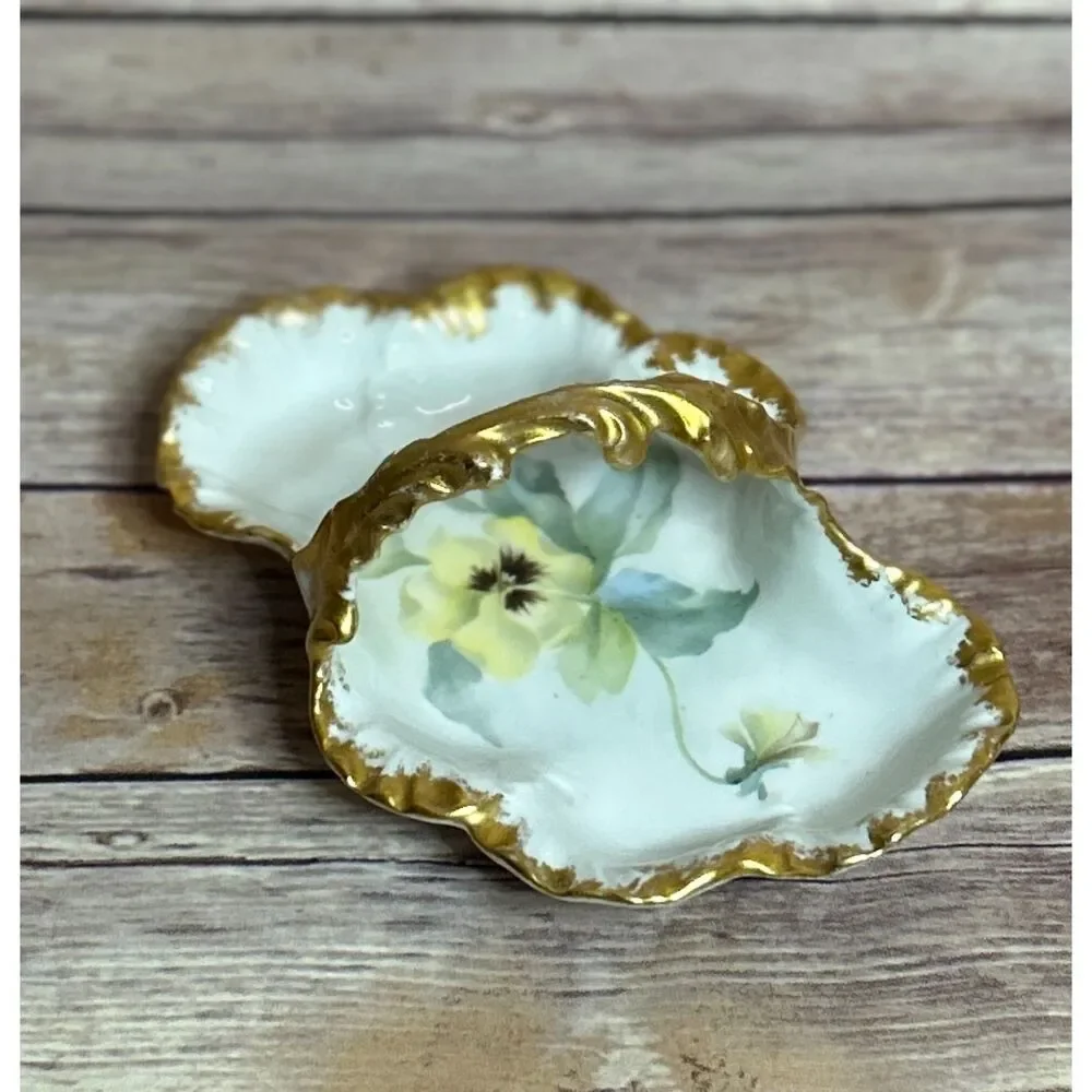 Vintage Victorian W. Guerin & Co. Gold Floral Dish | Limoges Style | Made France - Picture 2 of 4